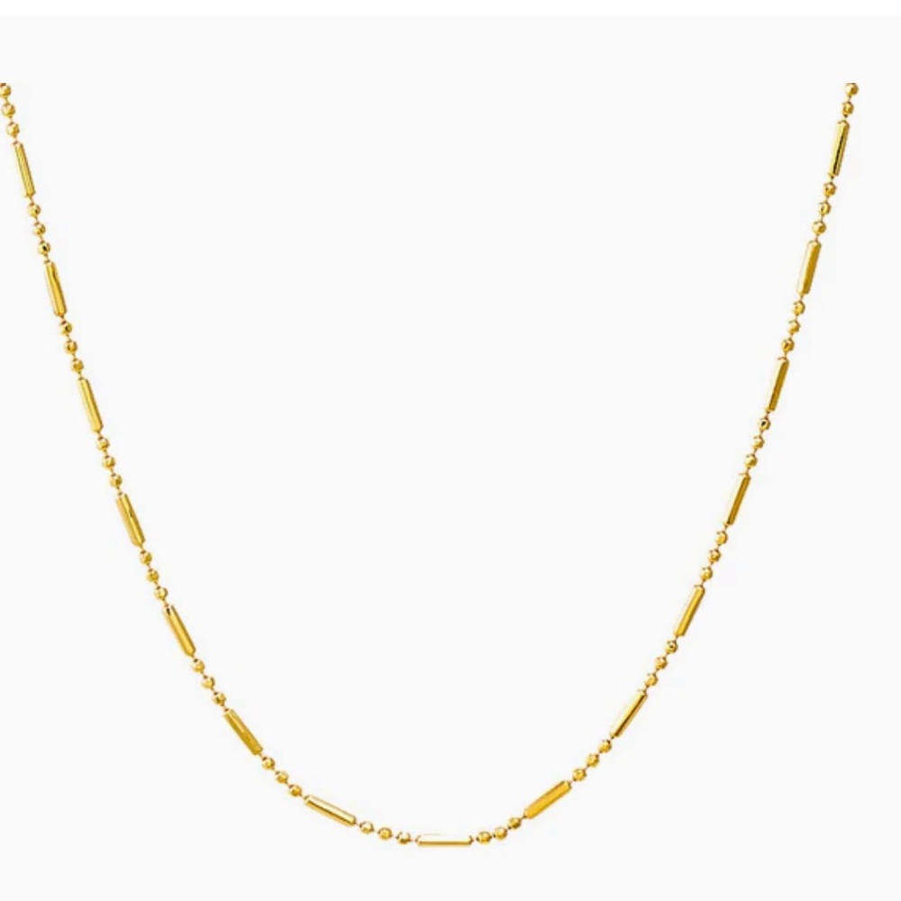 Adina Eden Set of Two Solid X Ball & Bar 14k  Gold Plated Necklace NEW
